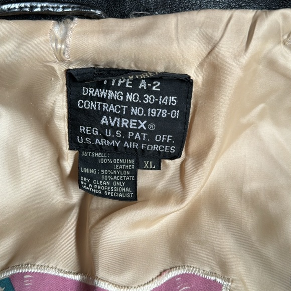 Avirex A2 vintage leather bomber jacket Mens XL . “Cleaner cleaned”.. - Picture 15 of 16
